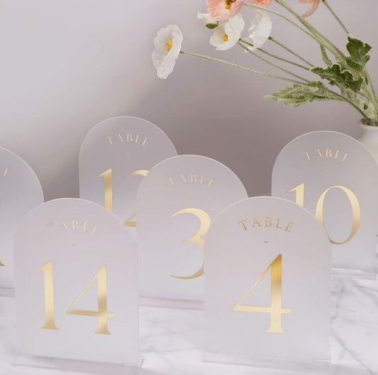 Arch Wedding Table Number Stands- 12 Piece