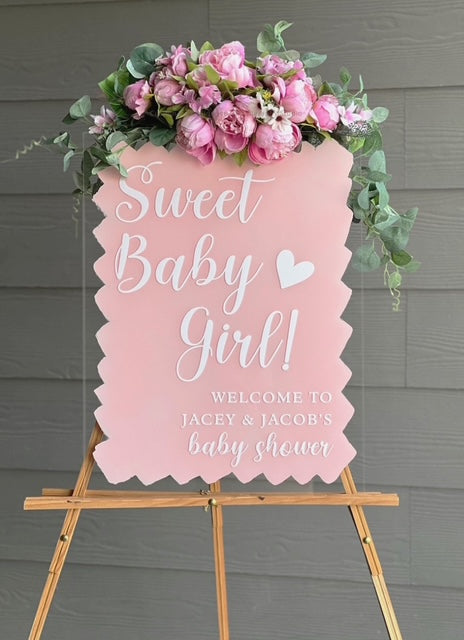 Baby Girl Shower Entryway Display