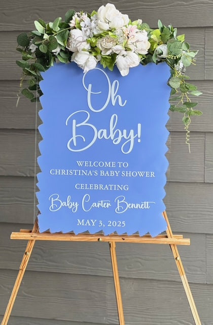 Baby Boy Shower Entryway Display